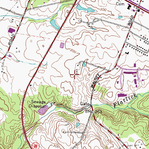 Topographic Map of Marbrook Centre, VA