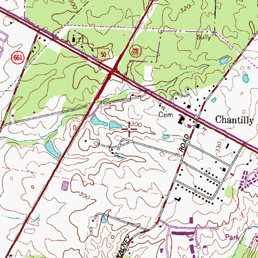 Topographic Map of Sullyfield Business Park, VA