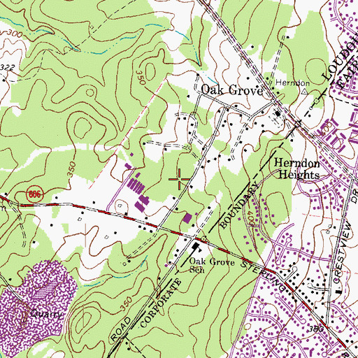 Topographic Map of Twisted Oaks Industrial Park, VA