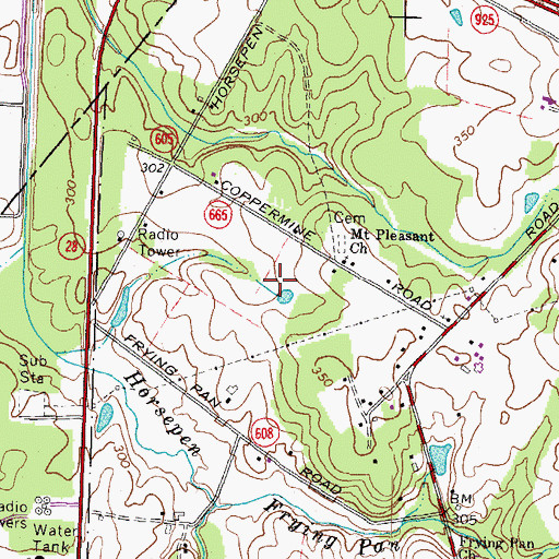 Topographic Map of Presidents Industrial Park, VA