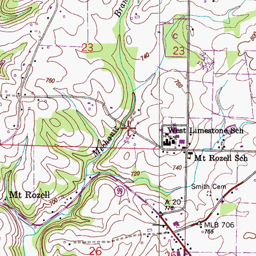 Topographic Map of Corder Spring, AL