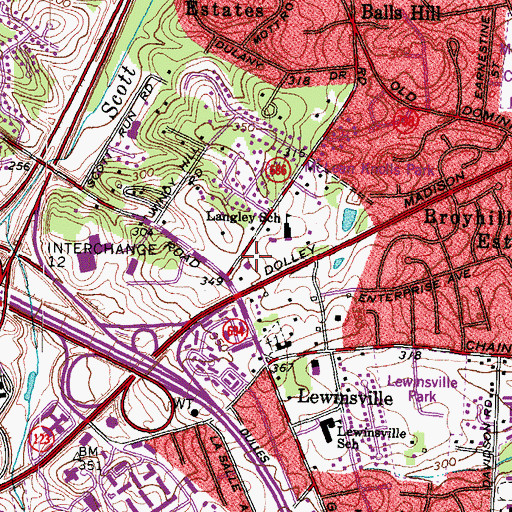 Topographic Map of Fairfax County Police Department McLean District Station, VA