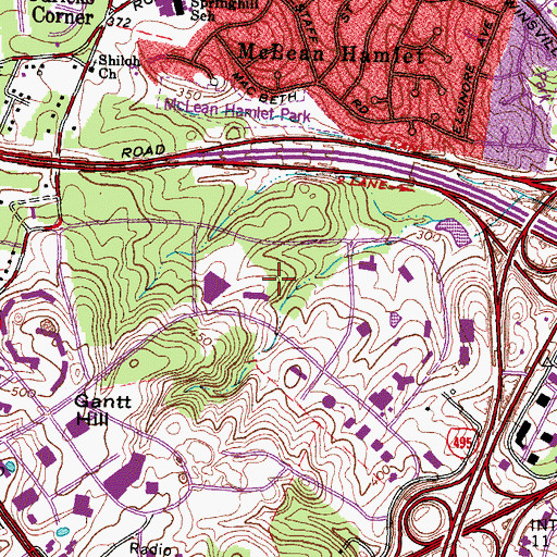 Topographic Map of Westpark Industrial Park, VA