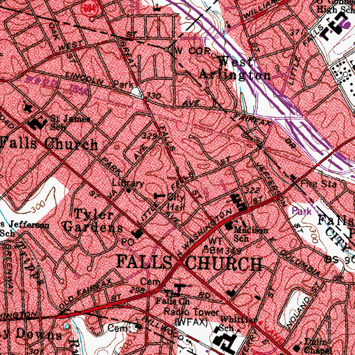 Topographic Map of Cherry Hill Community Center, VA