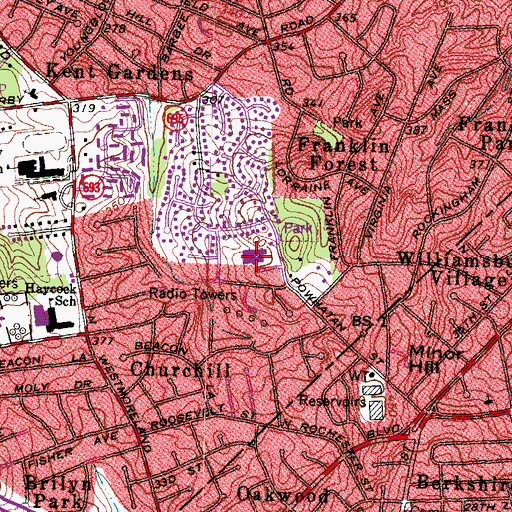 Topographic Map of Powhatan Nursing Home, VA