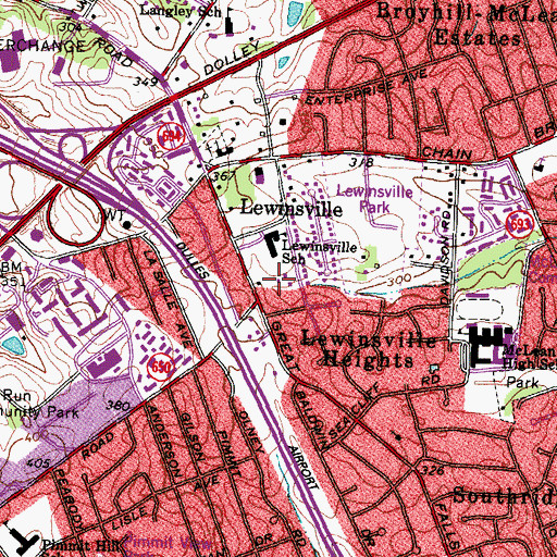 Topographic Map of Lewinsville Senior Center, VA