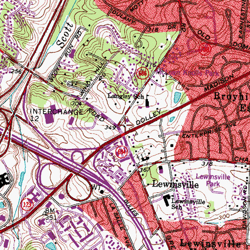 Topographic Map of Fairfax County McLean Government Center, VA