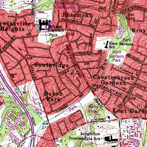 Topographic Map of Charles Wesley Church, VA