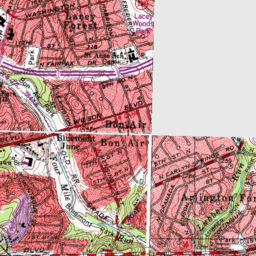 Topographic Map of Bon Air Baptist Church, VA