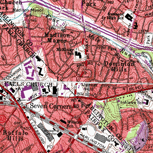 Topographic Map of Christian Science Church, VA