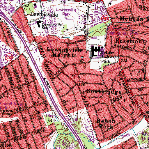 Topographic Map of Garfield Memorial Church, VA