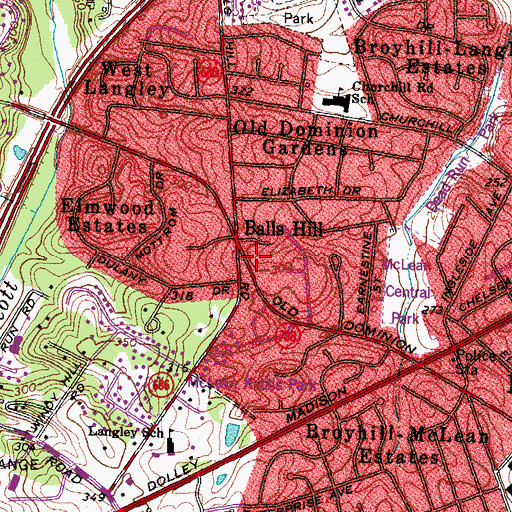 Topographic Map of Korean Presbyterian Church, VA