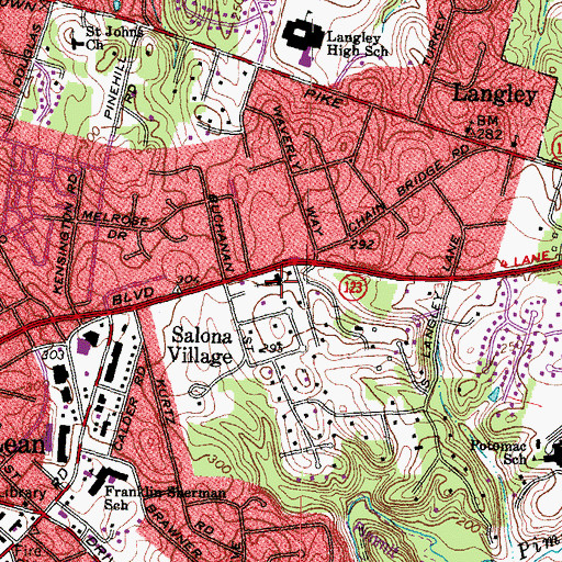 Topographic Map of Trinity Church, VA