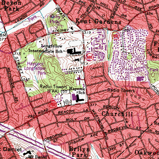 Topographic Map of Temple Rodef Shalom Synagogue, VA