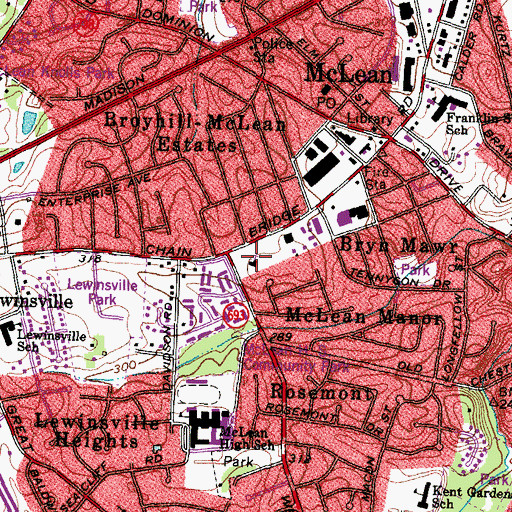 Topographic Map of Redeemer Lutheran Church, VA