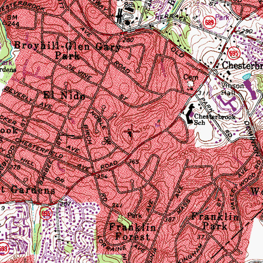 Topographic Map of Saint Dunstons Church, VA