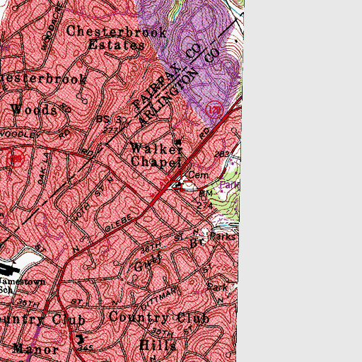 Topographic Map of Walkers Chapel Methodist Church, VA