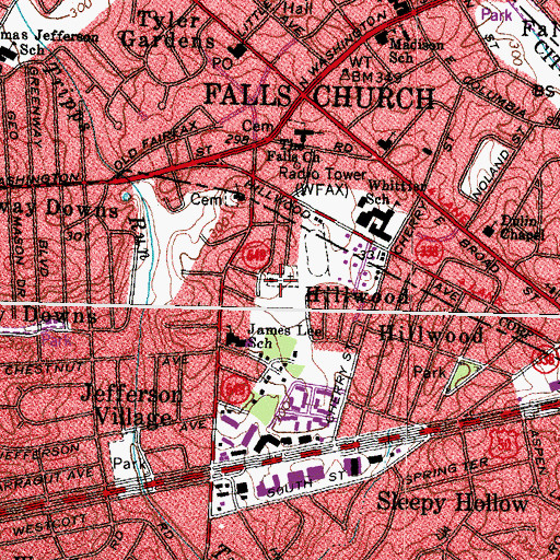 Topographic Map of Second Baptist Church, VA