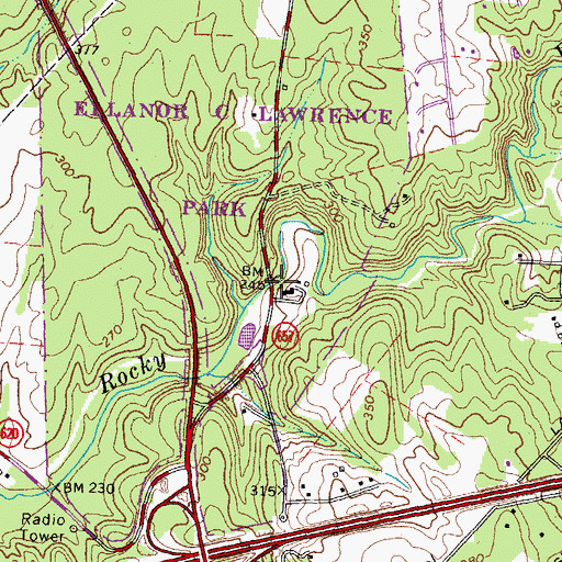 Topographic Map of Cabells Mill, VA