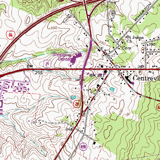 Topographic Map of Centerville District Governmental Center, VA