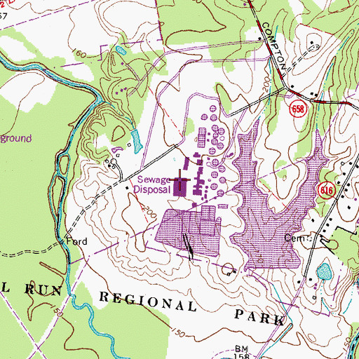 Topographic Map of Upper Occoquan Sewer Treatment Plant, VA