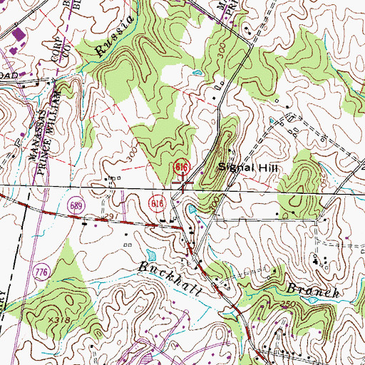 Topographic Map of Manassas Park Town Hall, VA