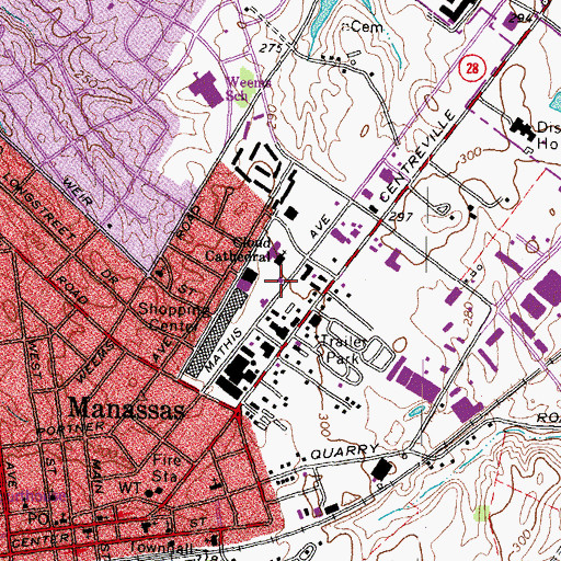 Topographic Map of Department of Motor Vehicles Manassas, VA