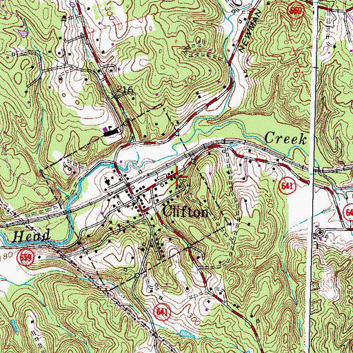 Topographic Map of Clifton Town Hall, VA