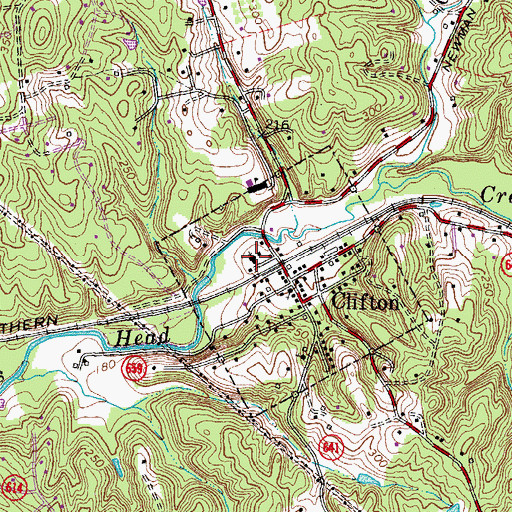 Topographic Map of Clifton Presbyterian Church, VA