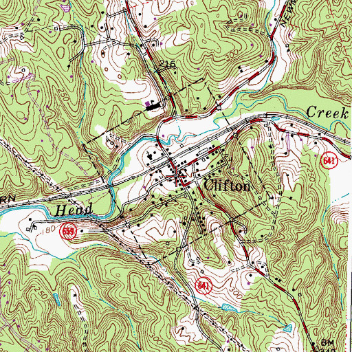 Topographic Map of Clifton Baptist Church, VA