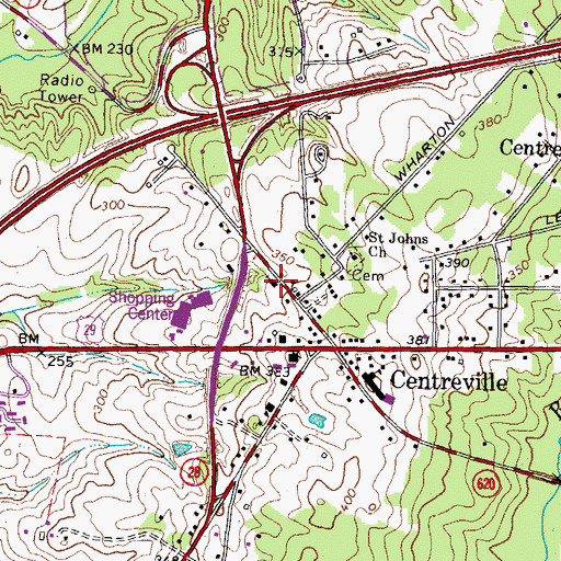 Topographic Map of Centerville Presbyterian Church, VA