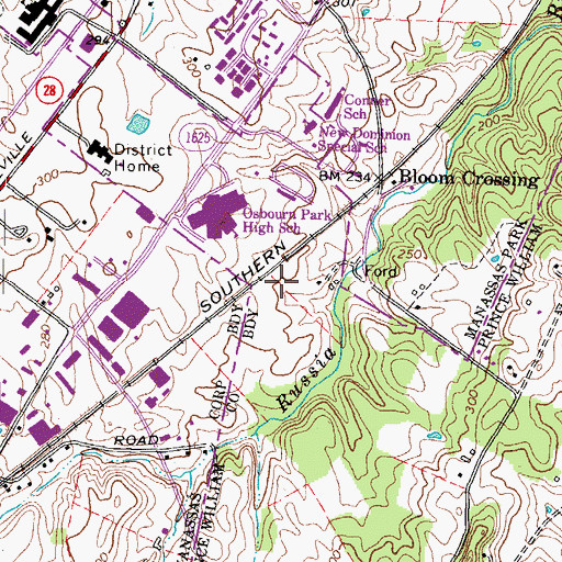 Topographic Map of Corridor Business Park, VA