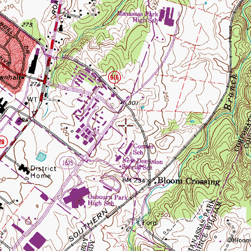 Topographic Map of Conner Business Center, VA