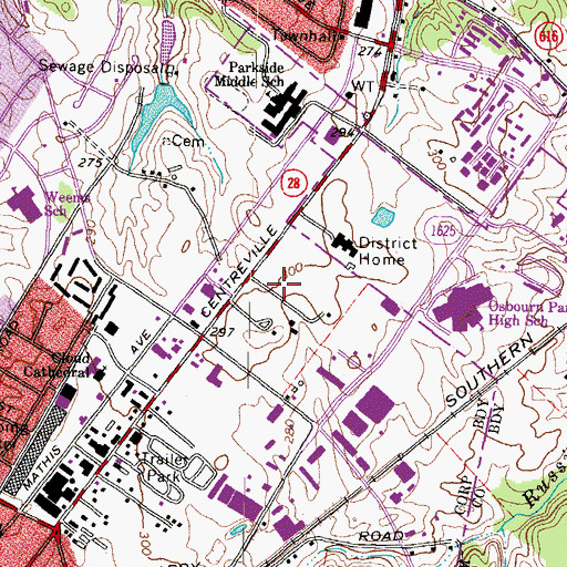 Topographic Map of Burmingham Industrial Park, VA