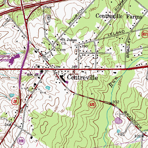 Topographic Map of Pickwick Square Shopping Center, VA