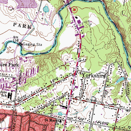 Topographic Map of Yorkshire Volunteer Fire Department Station 8, VA