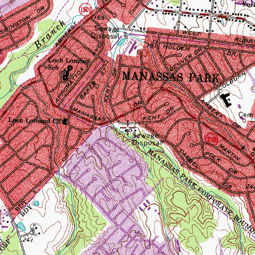 Topographic Map of Manassas Park Fire Station Company 9, VA