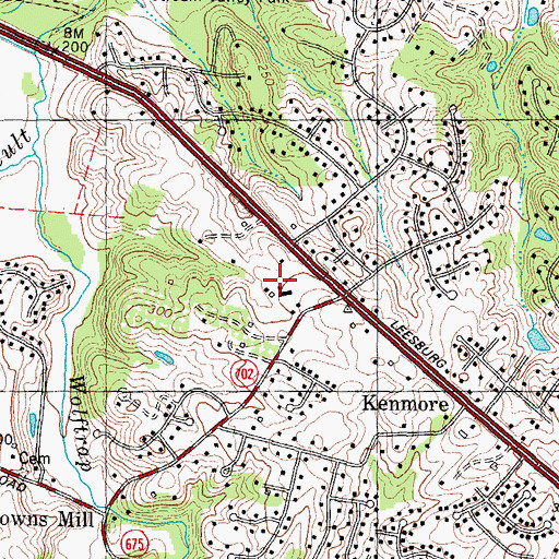 Topographic Map of Town and Country School of Vienna, VA