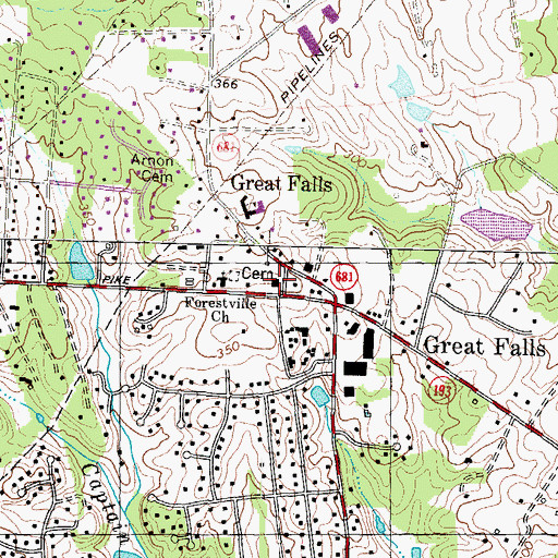 Topographic Map of Fairfax County Fire and Rescue Department Station 12 Great Falls, VA