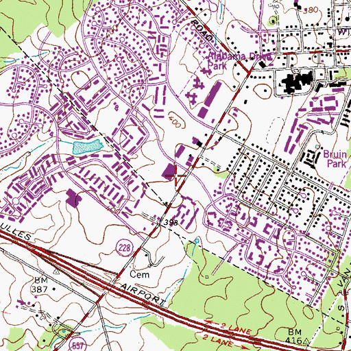 Topographic Map of Elden Street Marketplace Shopping Center, VA