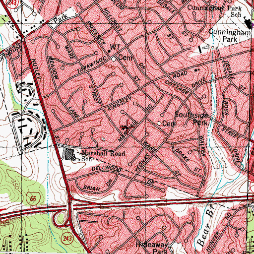 Topographic Map of Vienna Baptist Church, VA