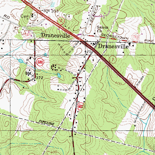 Topographic Map of Church of Dranesville, VA
