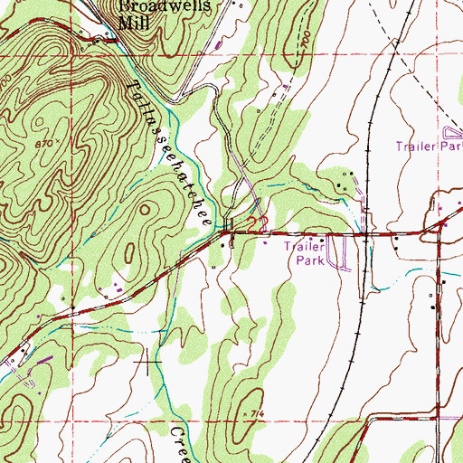 Topographic Map of Booker T City, AL