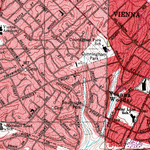 Topographic Map of Church of the Nazarene, VA