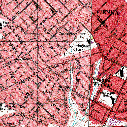 Topographic Map of Church of the Nazarene, VA