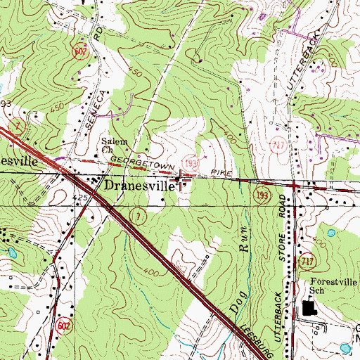 Topographic Map of Great Falls Church of Christ, VA