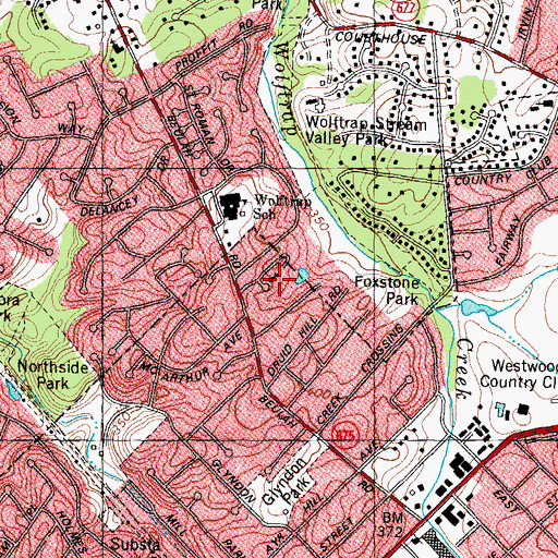 Topographic Map of Holy Comforter Church, VA