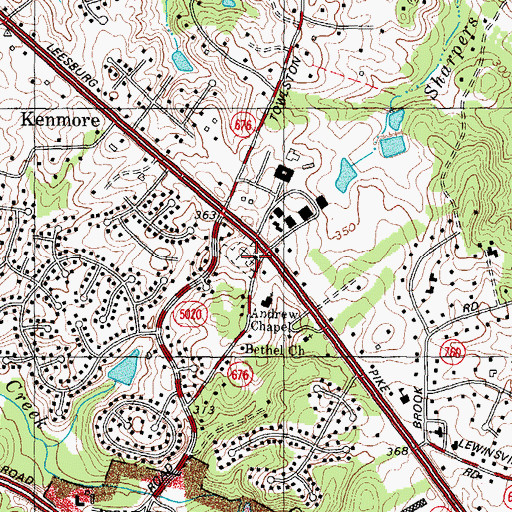 Topographic Map of Saint Mark Coptic Orthodox Church, VA