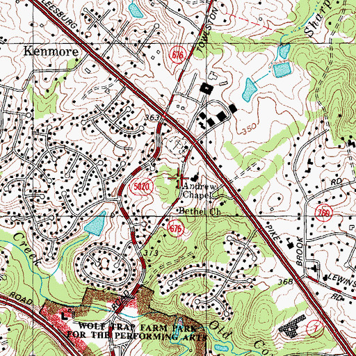 Topographic Map of Saint Athanasius Church, VA