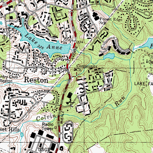 Topographic Map of Reston Presbyterian Church, VA